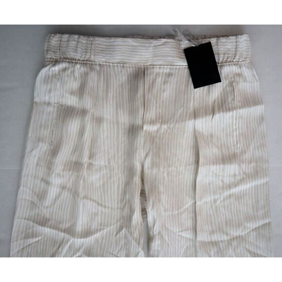 ATM Women's Sz S Beige Striped Pleated Cropped Pants & Sz M Sleeveless Top - Picture 13 of 16